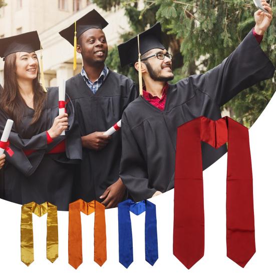 Graduation Stole Super Soft Vibrant Color Faux Silk Unisex Adult Graduation Honor Stole for Students
