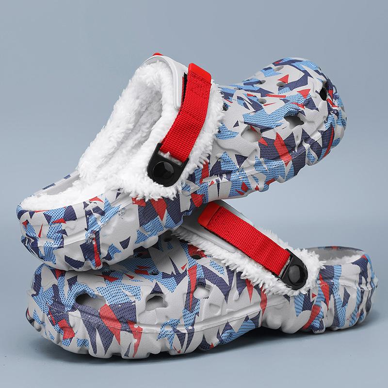 

Men Winter Slippers Indoor Comfortable Warm Slippers Summer Removable Sandals Men Casual Non Slip Plush Fur Slippers for Men 40