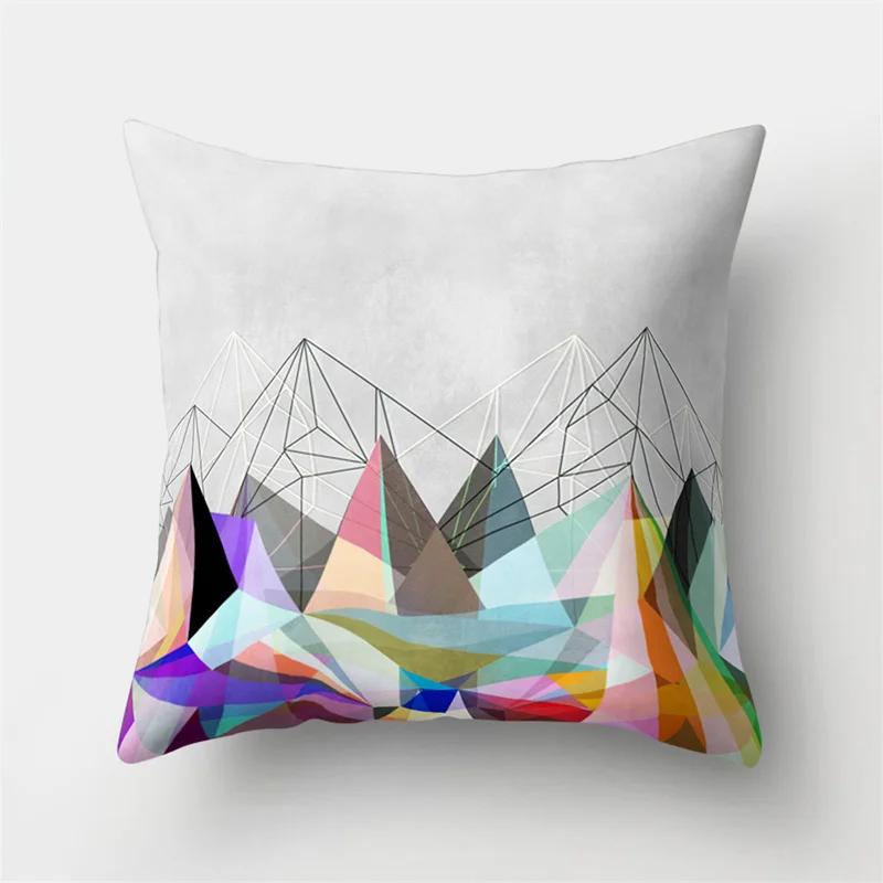 45x45cm Modern Geometric Cushion Cover Art Blue Marble Print Pillowcase Car Sofa Office Waist Throw  Home Decor