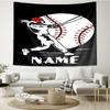 Custom Name Baseball Print Tapestry, Backdrop, Easy Setup, Ideal for Bedroom, Office & Living Room, with Aesthetic Wall Hanging Decor.