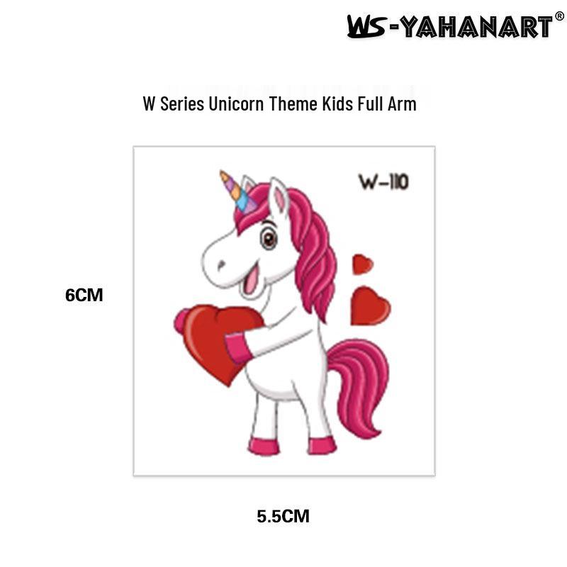 Cartoon Unicorn, Mermaid, Pirate, and Dinosaur Space Water Transfer Tattoo Stickers