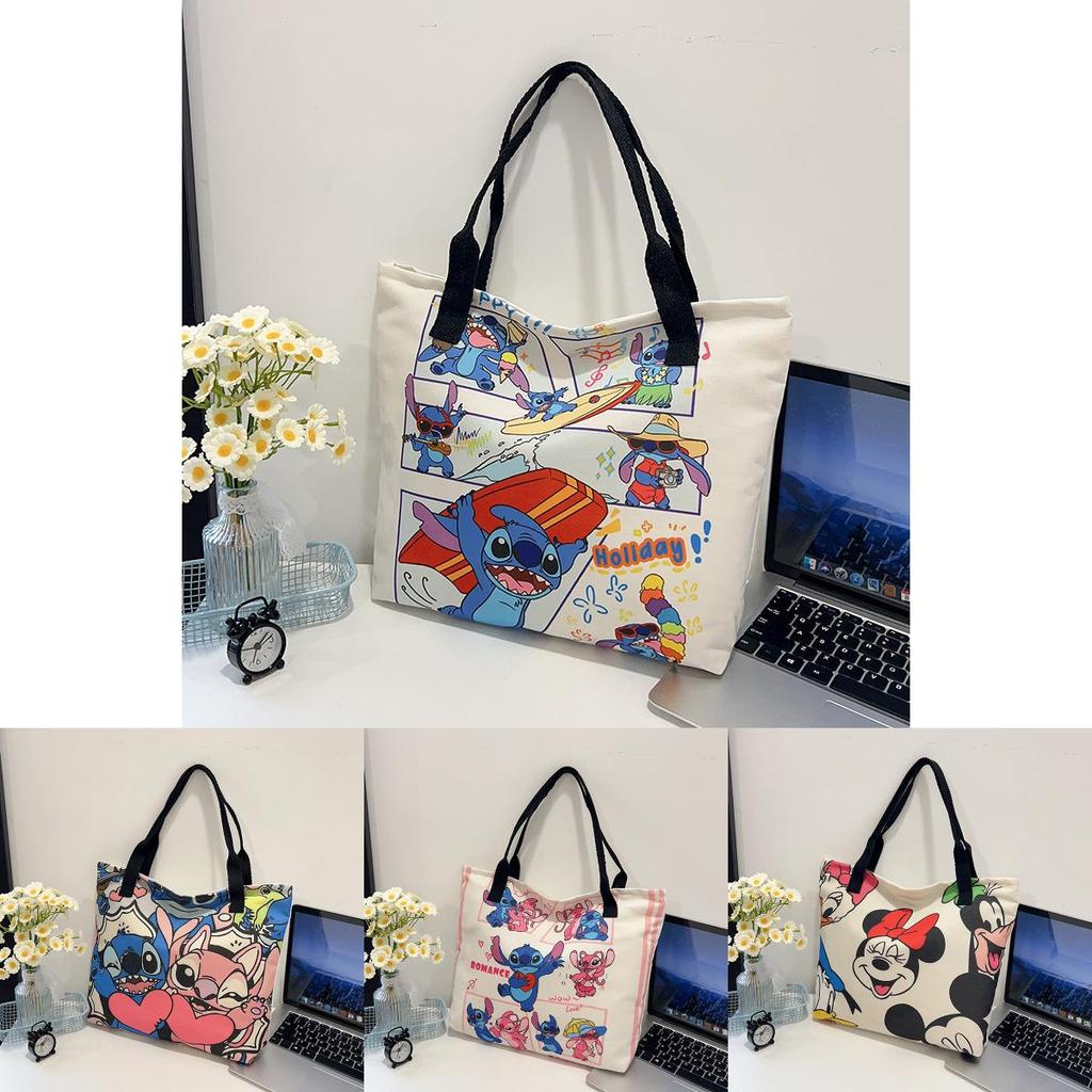 Minnie Cartoon Canvas Tote Bag With Large Capacity For Daily Use