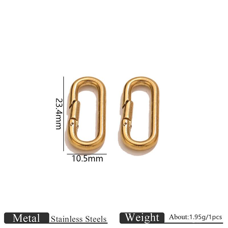 1Pcs Stainless Steel Clasps Gold Geometry Heart Round Ring Lobster Clasp Hook Connectors Diy Jewelry Making Supplies Accessories