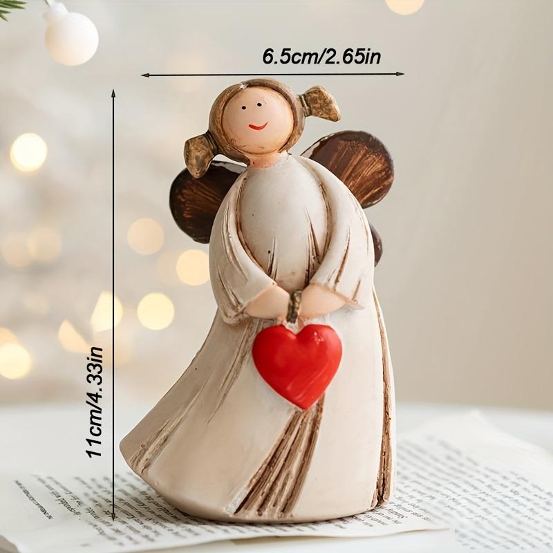Christmas Angel Girl Resin Statue, Rustic Pastoral Home Table Decoration, Holiday Wedding Celebration Ornament Gift