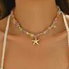 Neuer Strandstil Muschel Halskette Perlen Choker Halsketten für Frauen Handgefertigt Seestern Anhänger Mode Ozean