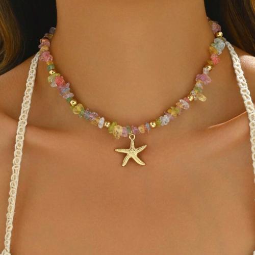 Neuer Strandstil Muschel Halskette Perlen Choker Halsketten für Frauen Handgefertigt Seestern Anhänger Mode Ozean