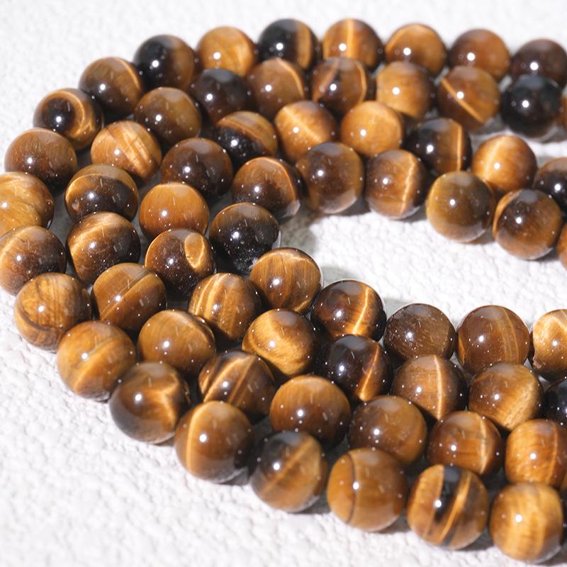 "Grade A Colored Tiger Eye Stone Round Beads for Handmade DIY Jewelry - Braided Bracelet & Necklace"