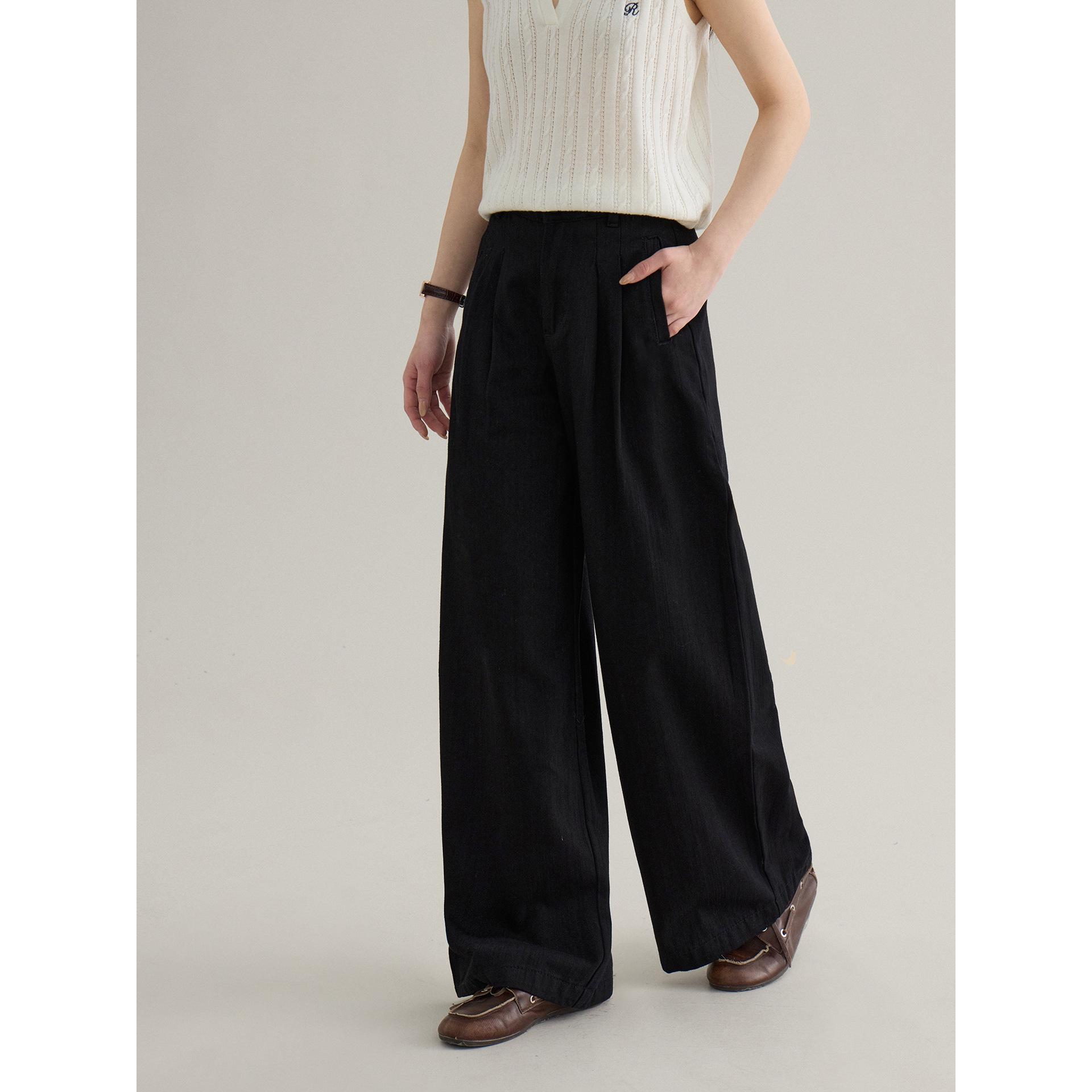 

Ge Ming Korean-Style High-Waist Wide Leg Jeans for Women - Spring 2026 Collection L (125-135) чёрный