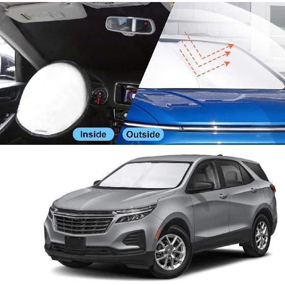 TINGLU Sun Shade For Chevrolet Chevy Equinox EV 2024 2025 2026 Accessories Windshield Sun Shade Window Shade UV Rays Protection Sun Visor Cover With