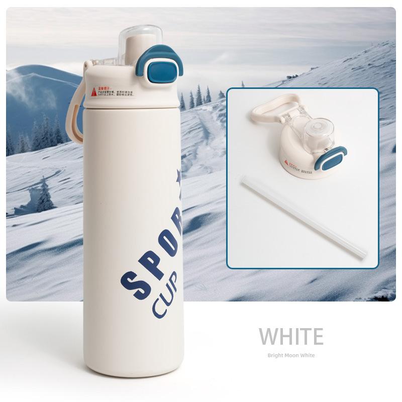 600 ml Isolierbecher 304 Edelstahl Wasserbecher für Männer und Frauen Tragbarer Outdoor-Sport Trinkbecher Thermosflasche
