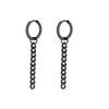Korean Punk Black Titanium Steel Tassel Chain Cross Ear Clip Earrings