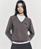 Nigaennikol Layered Round V Neck Knit_Charcoal