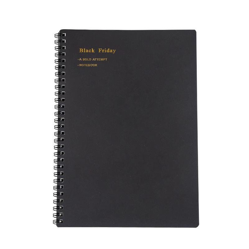 Morandi Coil Notebook with Frosted PP Cover and Horizontal Line Grid for Students