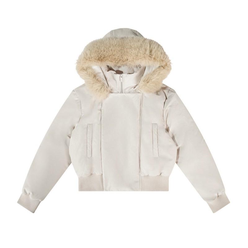 2026 Winter Oversized Hooded Cotton Puffer Coat Women Plus Size Thick Warm Short Jacket With Faux Fur Collar