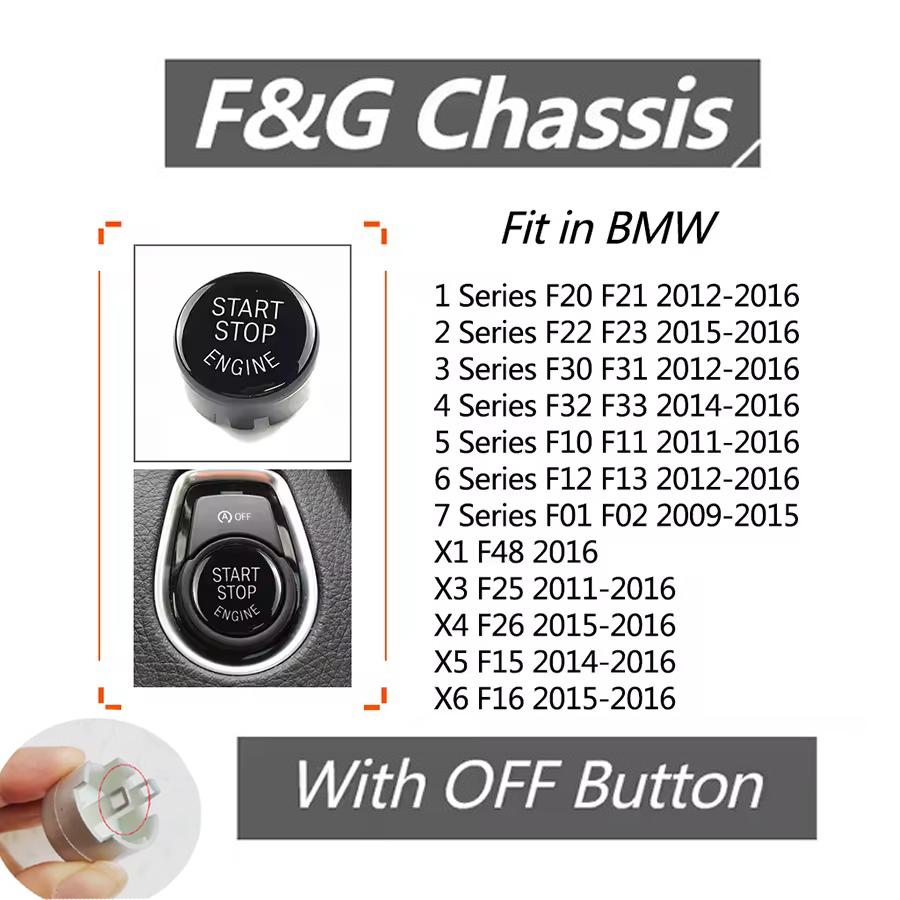 For BMW 1 3 5 7 Series F20 F22 F30 F10 F11 F01 F02 F15 F16 F25 F26 F48 Engine START STOP Button Cover Key Decor With OFF Button