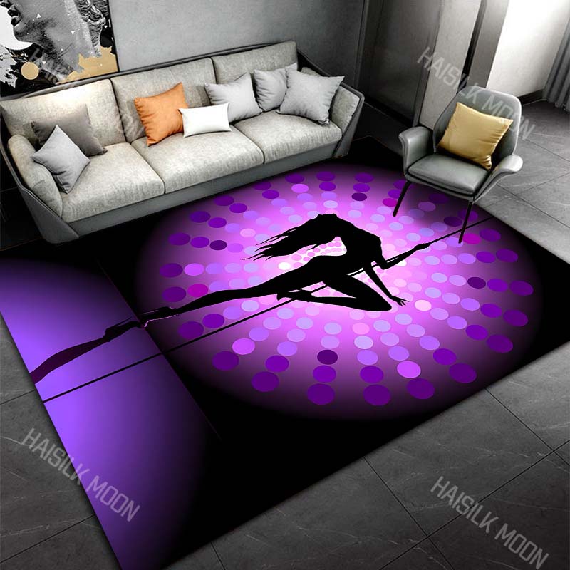 Pole Dance Art Print Cartoon Carpet Rug for Living Room Bedroom Sofa Home Decor Area Rug Non-slip Mat for Gifts