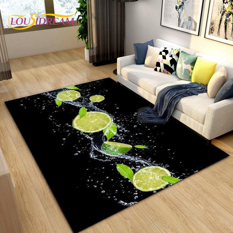 

Кухонный коврик серии Fruits, большой ковер, ковер для гостиной, спальни, дивана, коврик для двери, украшение для детской игры, нескользящий напольный коврик 40x60cm