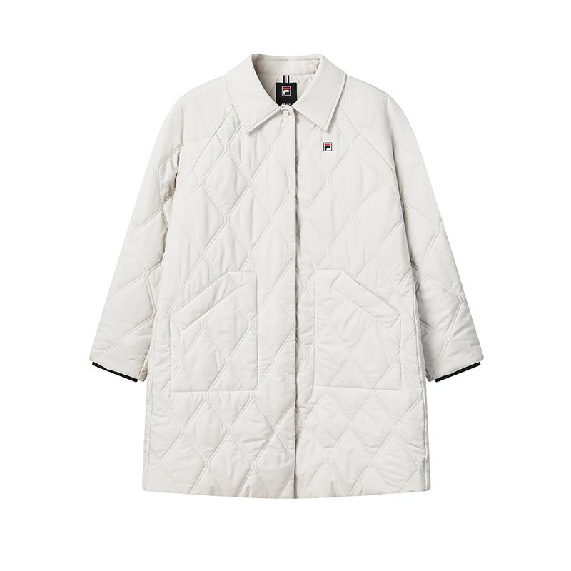 

FILA Heritage Classic Minimalist Fashionable Casual Versatile Comfortable Warm Mid-Length Cotton Coat Women coats Light-Khaki F11W618908FLK M
