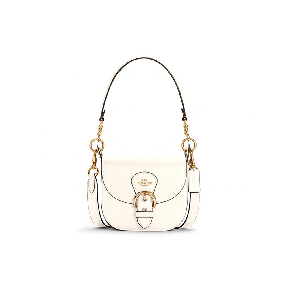 

Coach Kleo 17 Classic Fashion Leather Saddle Bag Crossbody Shoulder Bag Women Bags White C5685-IMCHK Basic Set (Bag+Dust Bag)