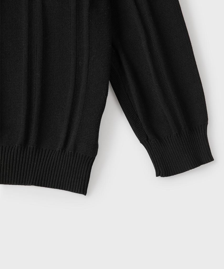 PANICALE Black Half-Zip Polo Knit