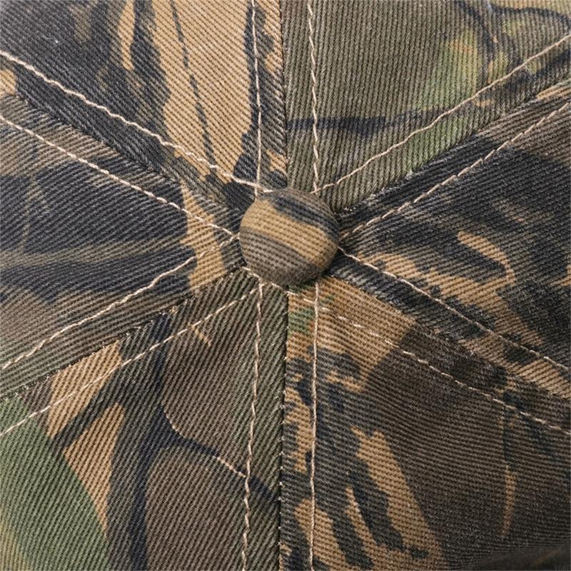 Atmungsaktive Baumwoll-Baseballkappe mit Camouflage-Print für Komfort bei ausgedehnten Outdoor-Abenteuern und täglichem Pendeln Y08E
