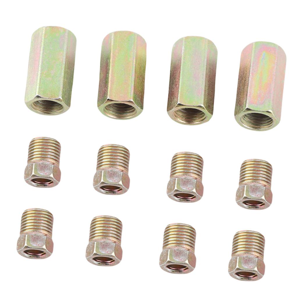 12 stuks 7/16 inch-24 Schroefdraad Remleiding Fittingen Assortiment Messing Auto Accessoires voor 1/4 inch Remleiding