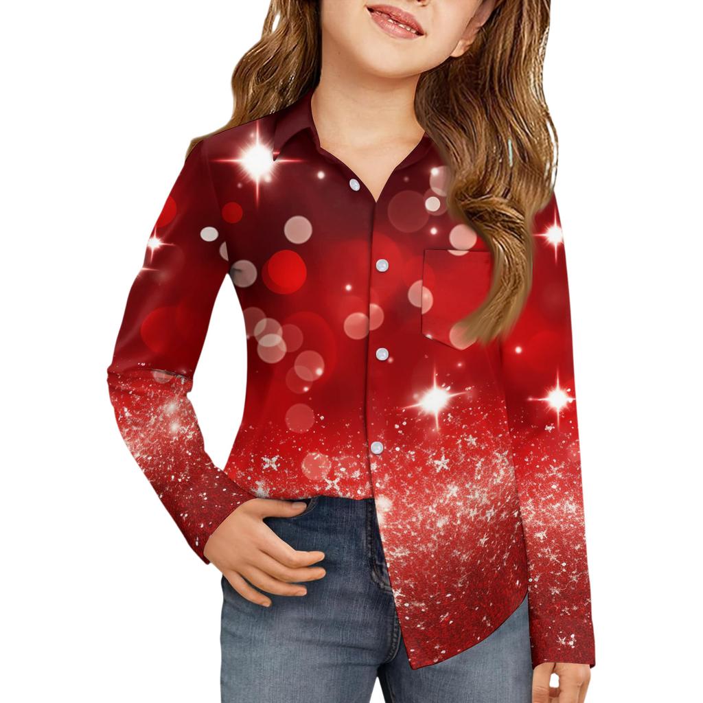 Girls' Button-Down Shirt - Long Sleeve Dress Blouse