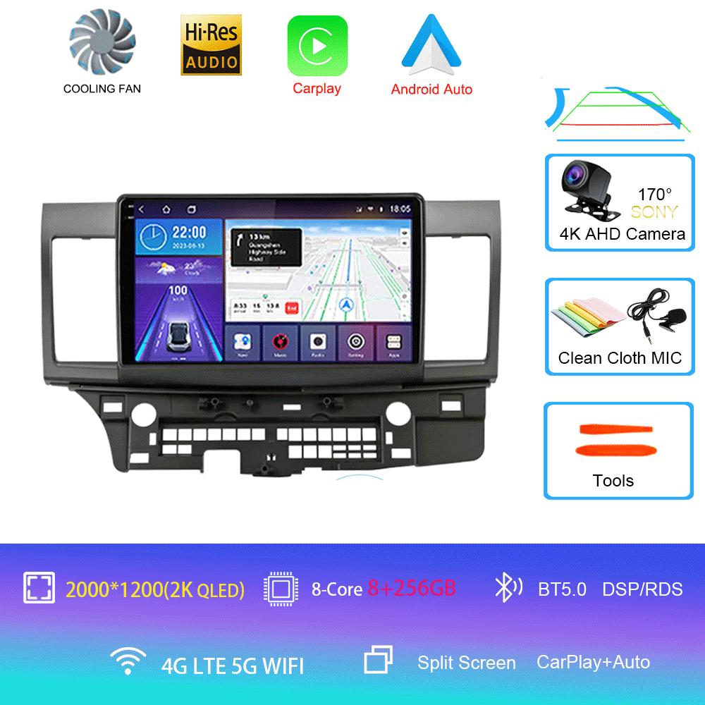 For Mitsubishi Lancer 2007-2012 Android 14 4G Car Radio Car Radio Multimidia Video Player Navigation GPS 2din 2 Din Carplay