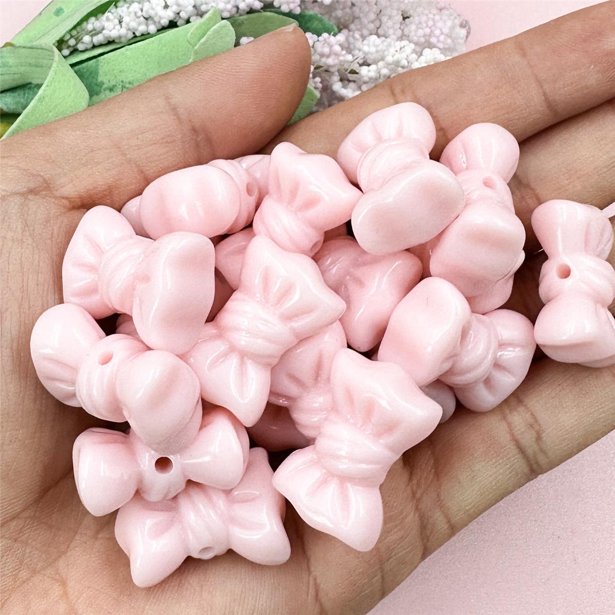 

Высококачественные ювелирные аксессуары, сплошной цвет, изготовление макарон, цепочка для мобильного телефона, 16*23 мм, сделай сам, 20 шт., бусины, материалы, модный браслет с бантом розовый