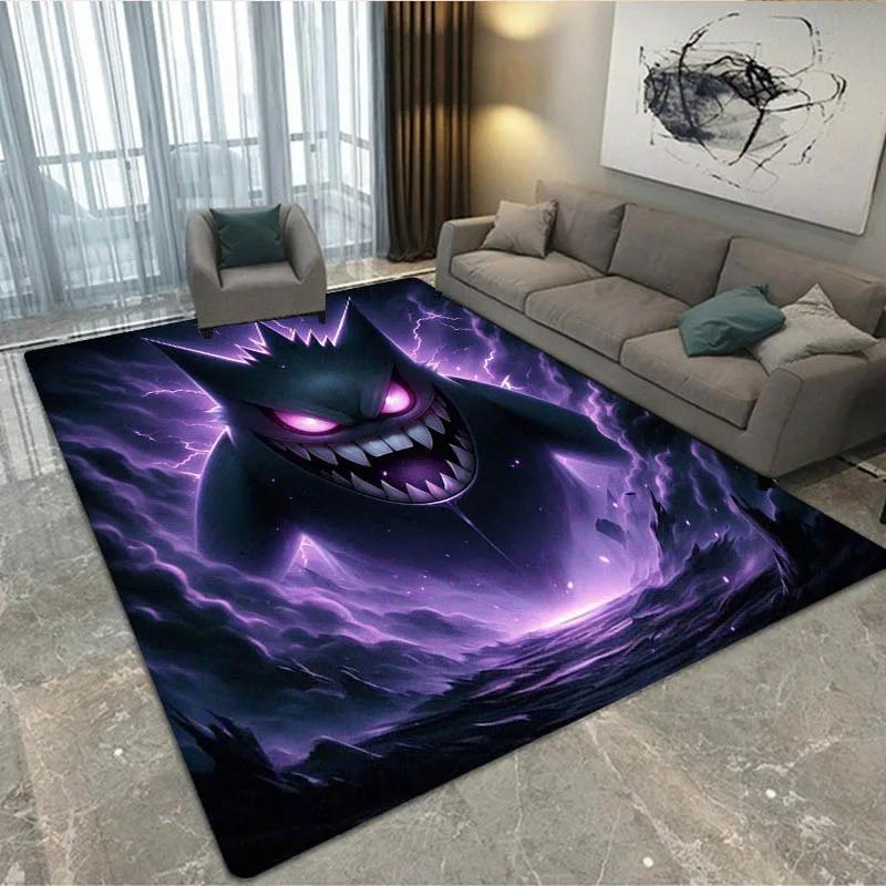 3D Pokémon Cute Gengar printed Carpet Living Room Bedroom Carpet Non-slip carpet home bedroom decor area rug Birthday Gift