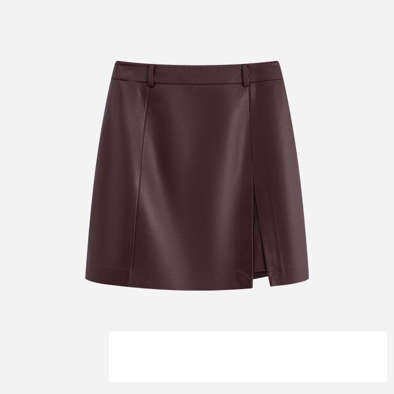 Damen Retro A-Linien Lederrock mit Schlitz - Petite Sommer 2025 Edition