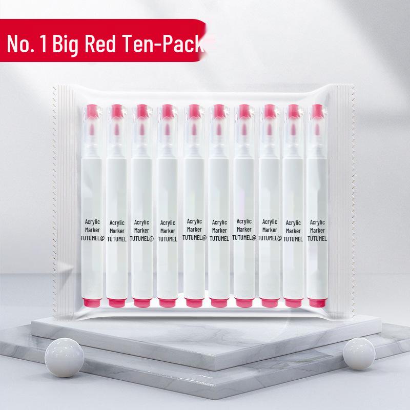 Single Color 36-Pack Waterproof Art Markers - Black, White, Red Opaque - Ideal for Kids' Painting