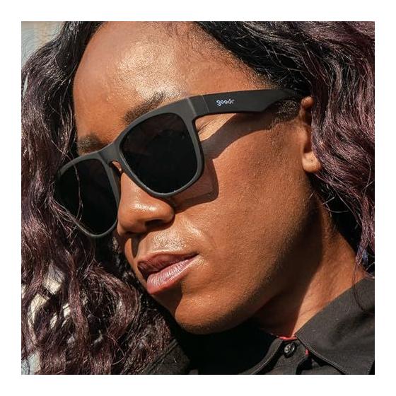 Used New Goodr Onyx Polarized Sunglasses, Unisex Black Solid Frame, Black Non-reflective Lenses, UV400 Protection, Anti-slip, No Bounce, Black.