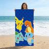 Trendy Pokemon Print Beach Towel,Soft Microfiber Lightweight Quick Dry,Oversized for Travel Camping,Pikachu&Decor Towel for Kids