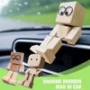 Shaking legs wooden man Car ornaments Creativity Cute Desktop Decorative item car Interior Aromatherapy Air outlet pendant