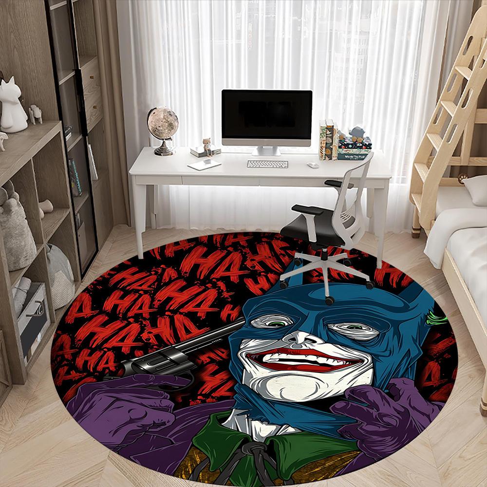 1pc Batman Joker Office Round Area Rug, Under Office Chairs Bedroom Living Room Home Decor, Room Deco, Available in Various Sizes