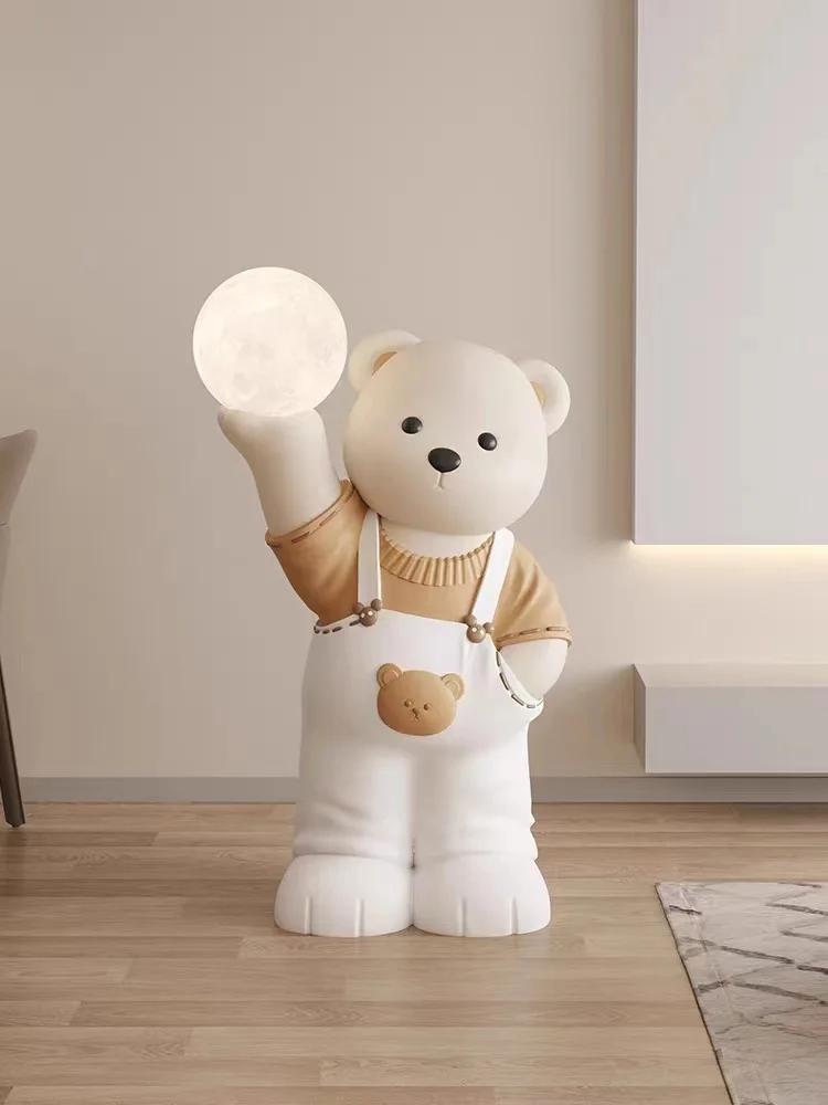 

Креативные милые статуэтки медведей, большой напольный поднос для хранения украшений, статуэтка для интерьера, предметы декора для дома в скандинавском стиле, декоративный столик