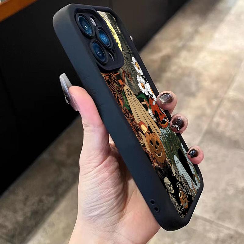 Halloween White Ghost Among Flowers Pattern Phone Case For Xiaomi 14T Pro 13 12 11 Lite 5G 14 13 13T 12T Shockproof Bumper Cover