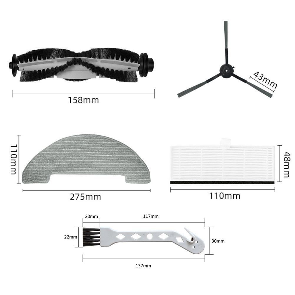 20 Pcs/set For XIEBro HR101/ For Vexilar T7  Main Side Brush Filter Mop Cloth Kit Vacuum Cleaner Accessories Spare To Replace
