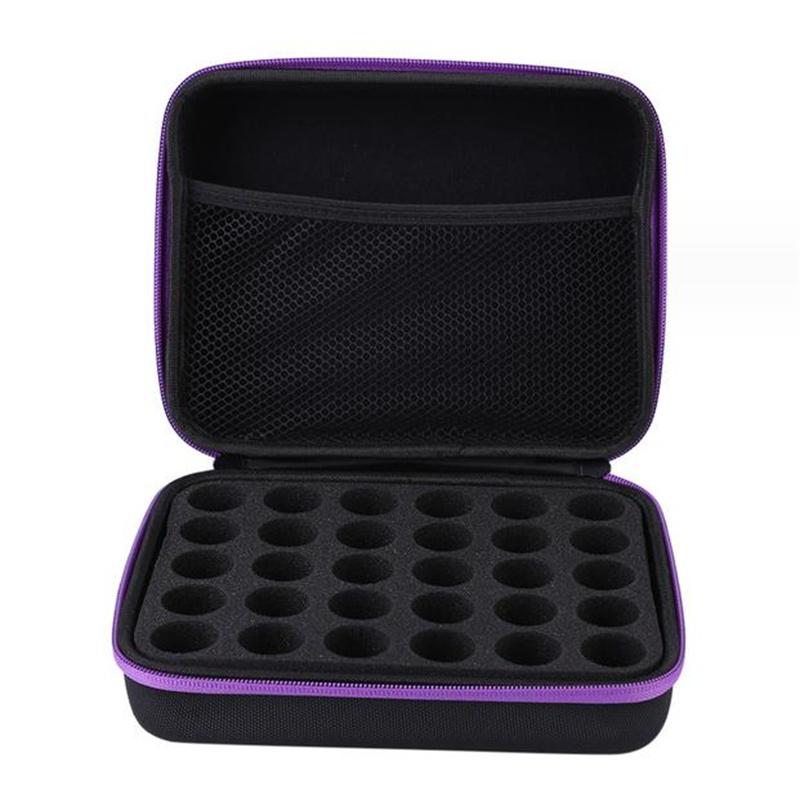

Вместительная двухслойная сумка для хранения 30 флаконов лака для ногтей, черная с фиолетовым, чехол для эфирных масел, косметическая сумка-органайзер, дорожная сумка фиолетовый