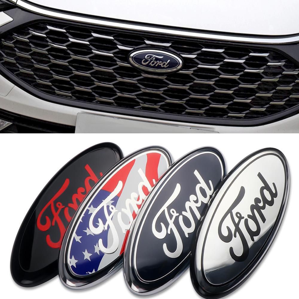 WTBV9 3D Plating Car Front Hood Emblem Bonnet Badges Trunk Decoration For Ford Fiesta Mondeo Fusion Explorer Escape Shelby Edge Taurus