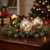 LED Christmas Tabletop Decors Auto Timer Durable Cracked Plastic Design Snowflake Accent 6Inch Holiday Ornament