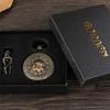 New Retro Unique Men Pocket Watch Double Scale Transparent Mechanical Pocket Watch Fob Chain
