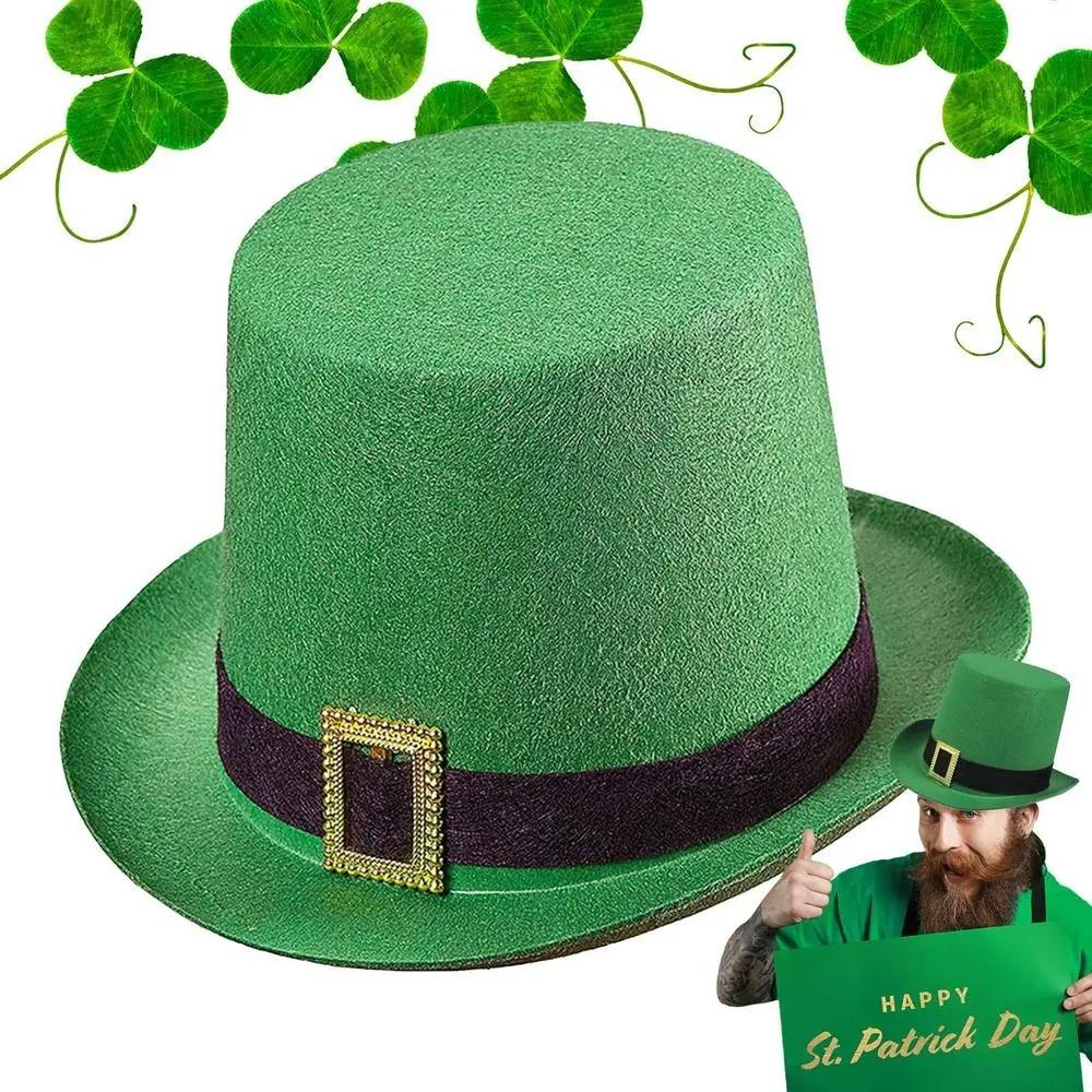 Unisex St. Patrick's Day Green Hat Felt St. Patrick's Day Costume Leprechaun Hat  Irish Day Party