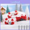 Adorable Christmas Resin Figurine Set With Santa Claus And Mini Snow Scene Accessories