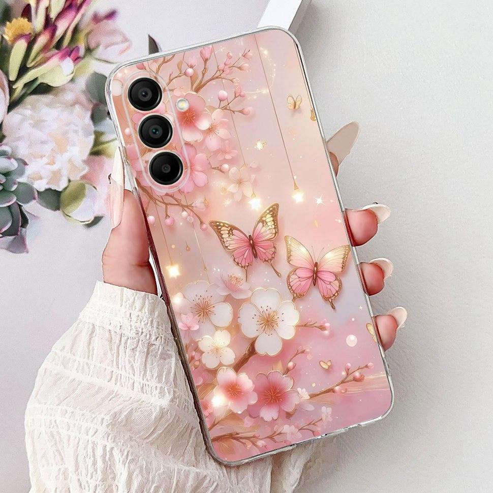 Phone Cases For Samsung Galaxy A15 Case Love Cat Soft TPU Back Cover For Samsung A15 GalaxyA15 Case Shockproof Funda