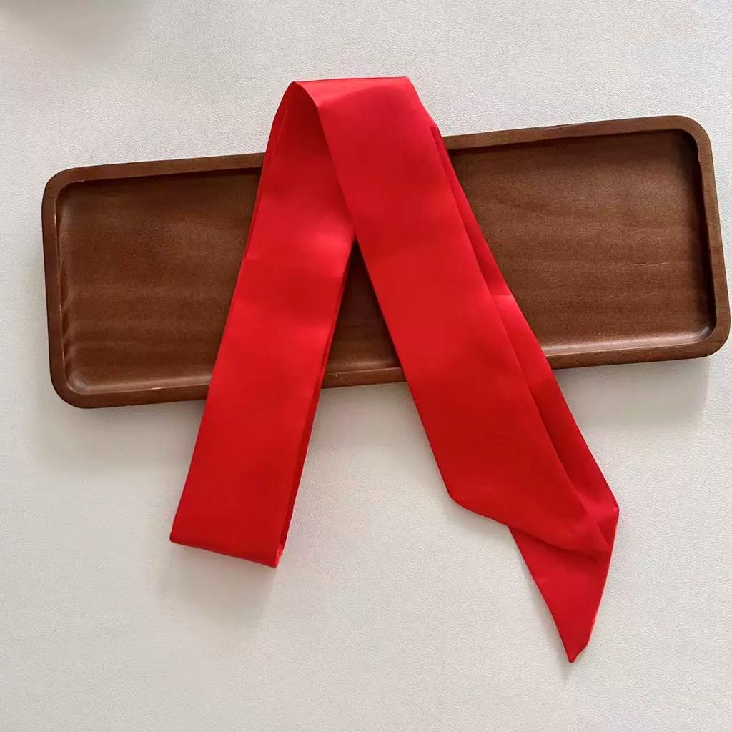 4.5x100cm Long Skinny Hair Scarf Women Imitation Silk Satin Headband Cute Neckerchief Solid Colors Ladies Bag Scarves