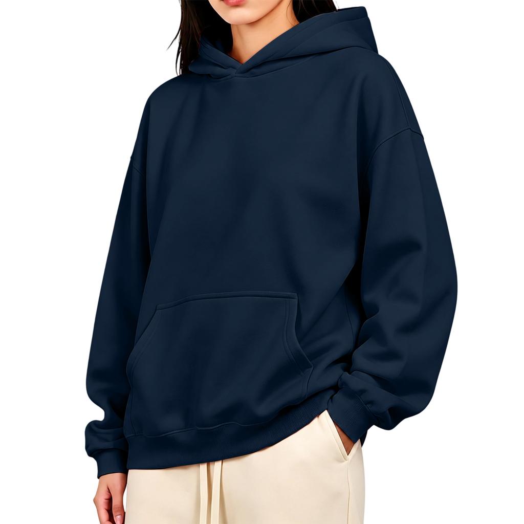 Damen Kapuzenpullover mit Tasche, Farbiger Pullover