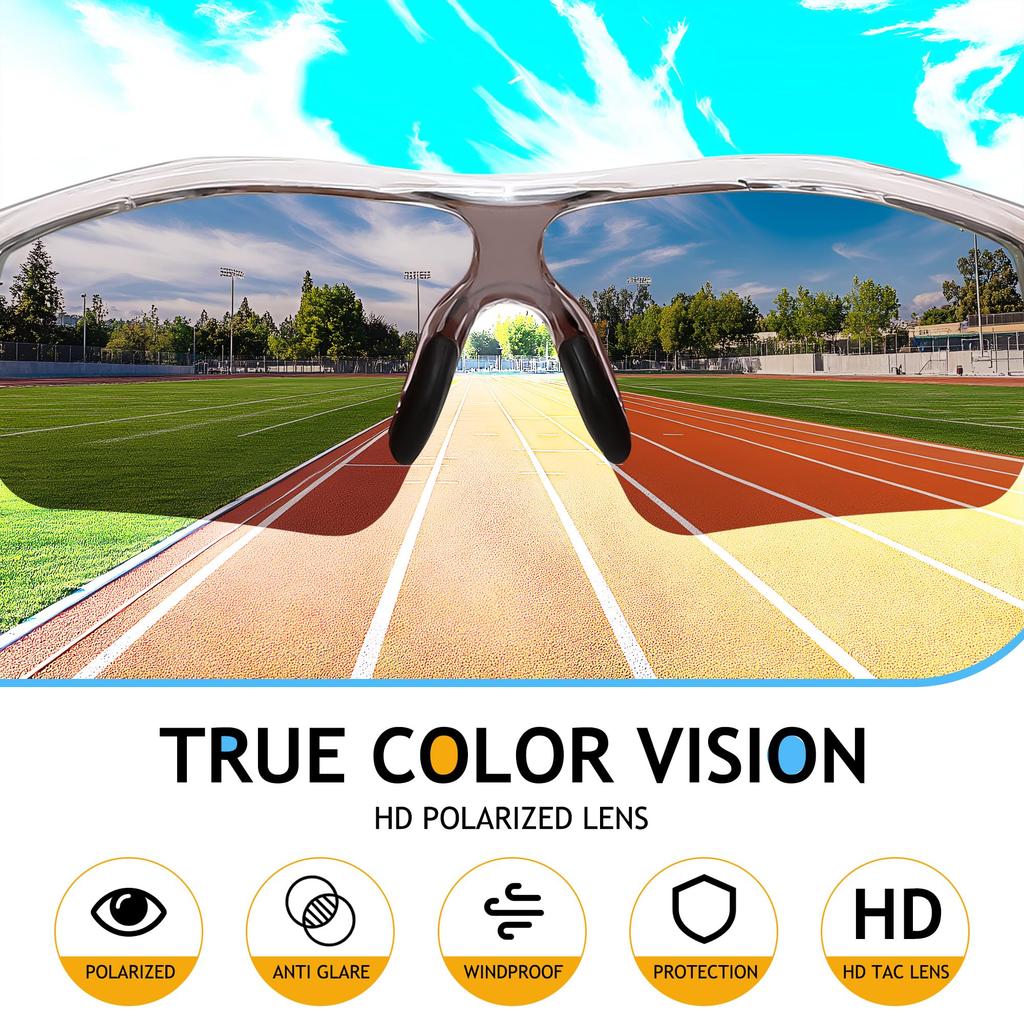Feisedy Kids Sports Polarized UV TR90 Ultralight Sunglasses for UV B2454 Sunglasses, Lenses, Protection, Golf, Jogging, Baseball, Basketball, Fishing,