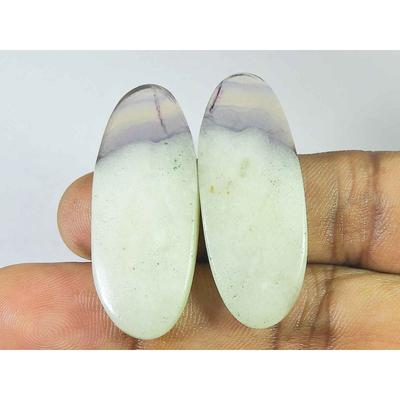 16X40MM Fluorite Matched Pair Oval Shape Cabochon Crytsal for Earring Making SK-3664
